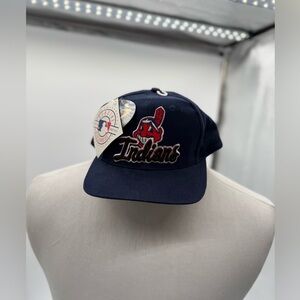 Vintage Cleveland Indians Chief Wahoo Raised Embroidery Logo Baseball Snap Hat
